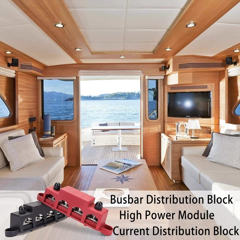 Young Dance Universal 4 Post 5/16" Power Distribution Block, (M8) Marine Busbar, 250 Amp Rating, 12v Bus Bar Terminal Block for Marine, Automotive and Solar Wiring(1 Set，with Protective Cover) - Image 5